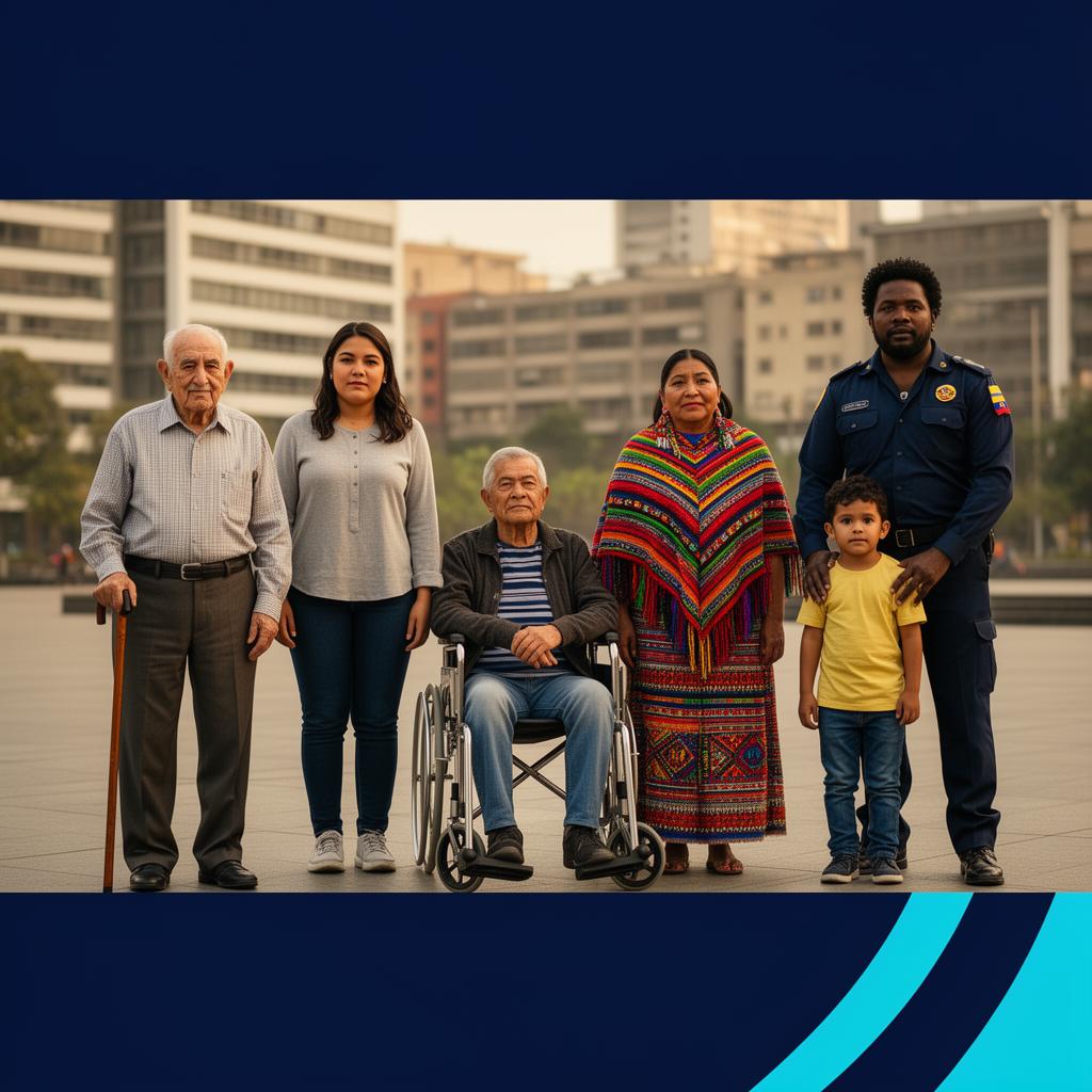 Diversidad de personas en Colombia: adultos mayores, mujeres, personas con discapacidad, comunidades indígenas y afro